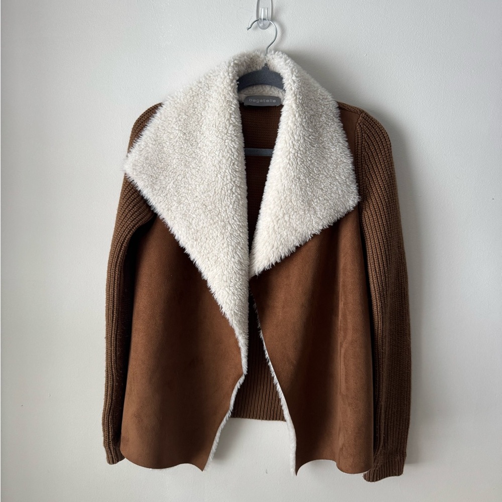 Bagatelle Brown and Cream Women's Suede Jacket